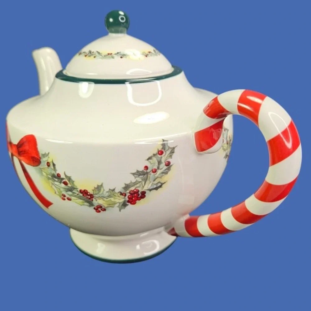 Sandy Lynam Clough Teapot Christmas Windows Of The Heart Tea Pot With Lid Floral